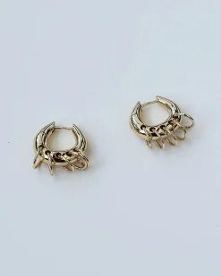F+H Pierced Hoop Earrings Small GOLD