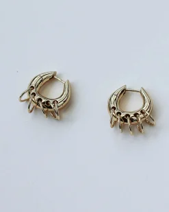 F+H Pierced Hoop Earrings Small GOLD
