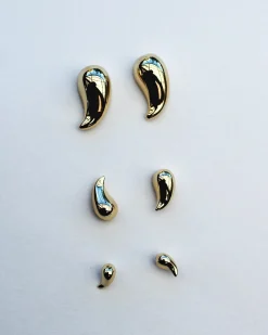 F+H Teardrop Stud 11mm Large GOLD