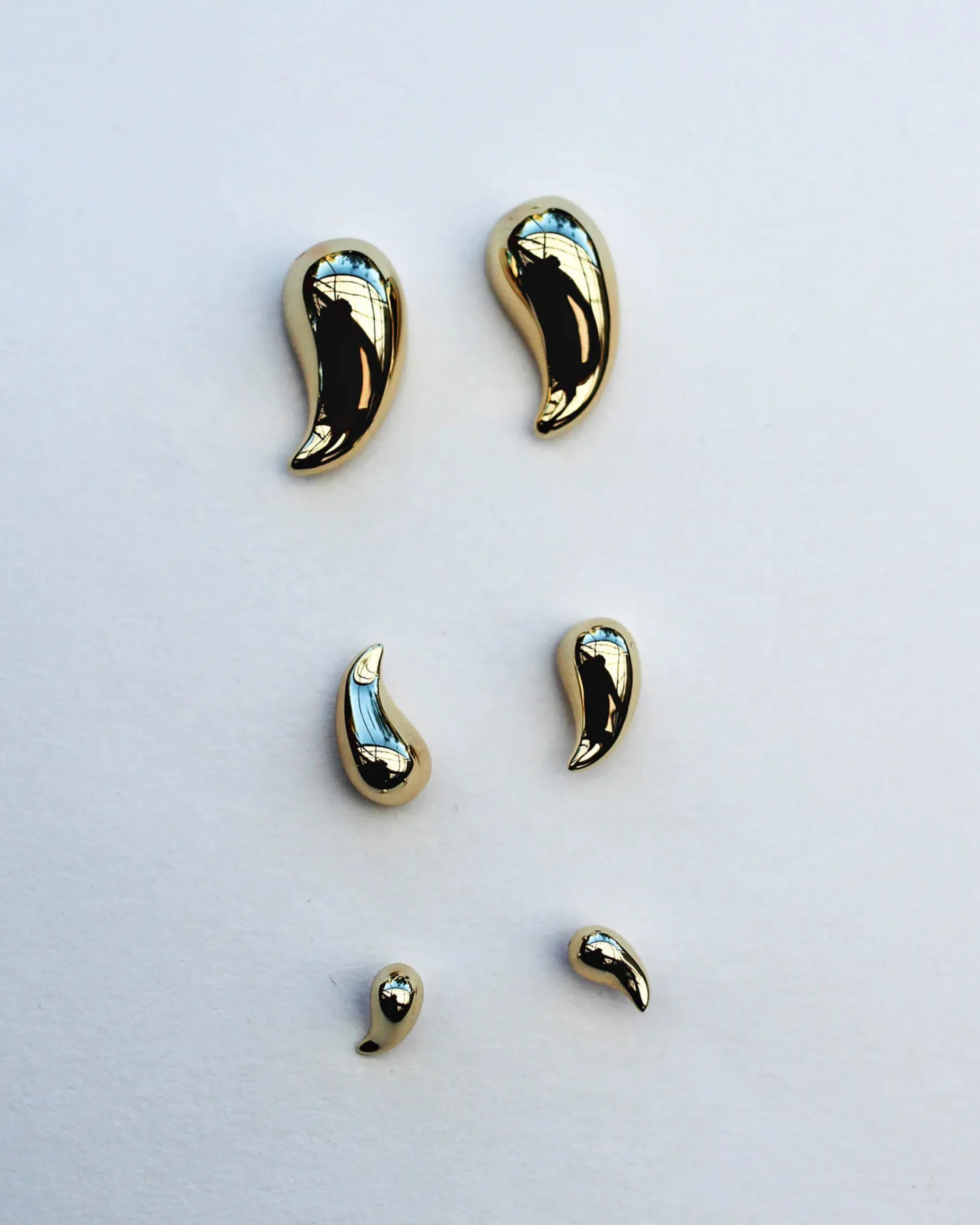 F+H Teardrop Stud 11mm Large GOLD