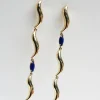 F+H Wipeout Drop Earrings LAPIS GOLD