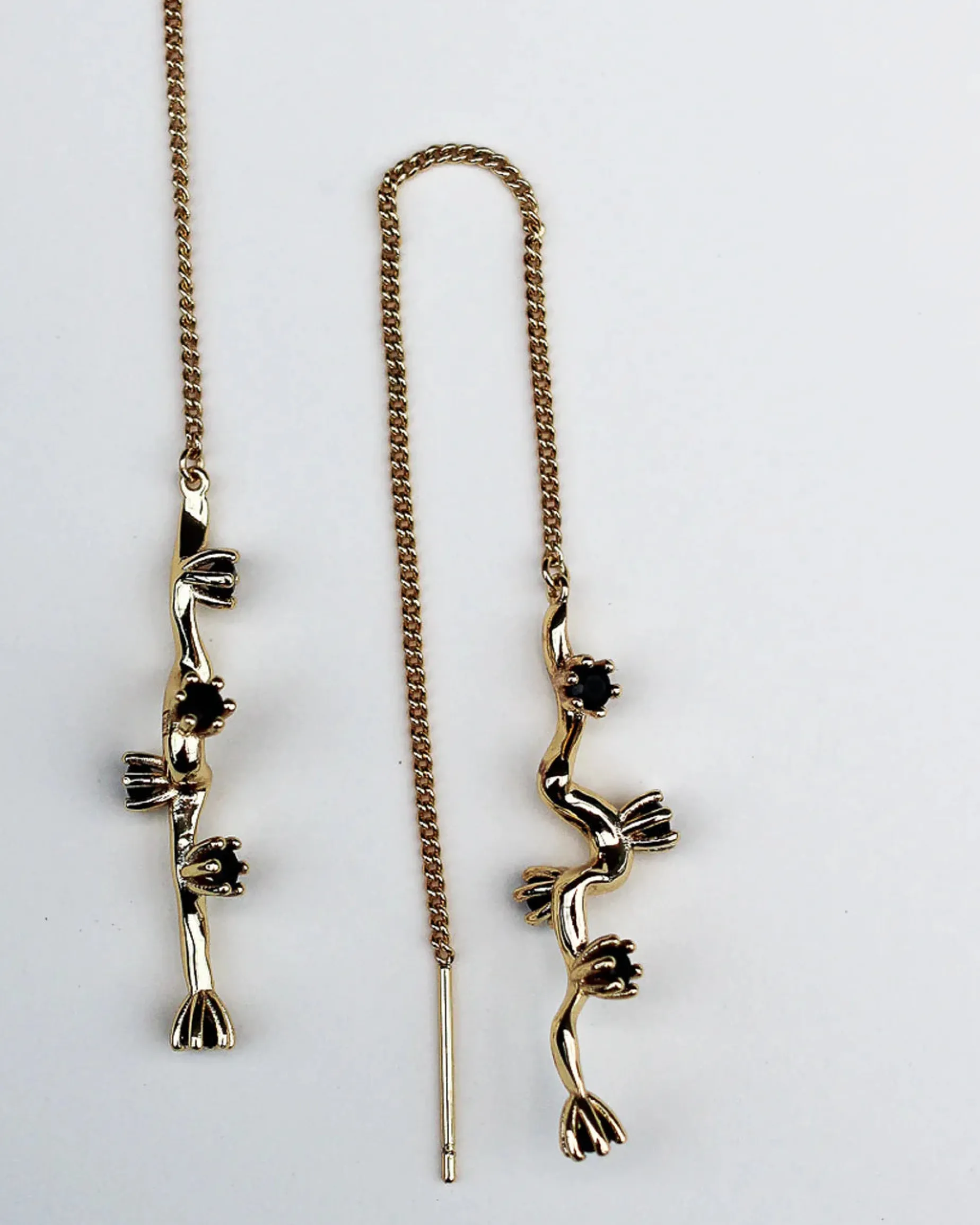 F+H Wobbly Thread Earrings GOLD