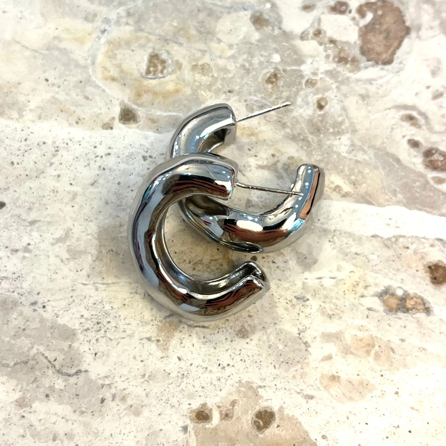 Fire Hoop Earring SILVER