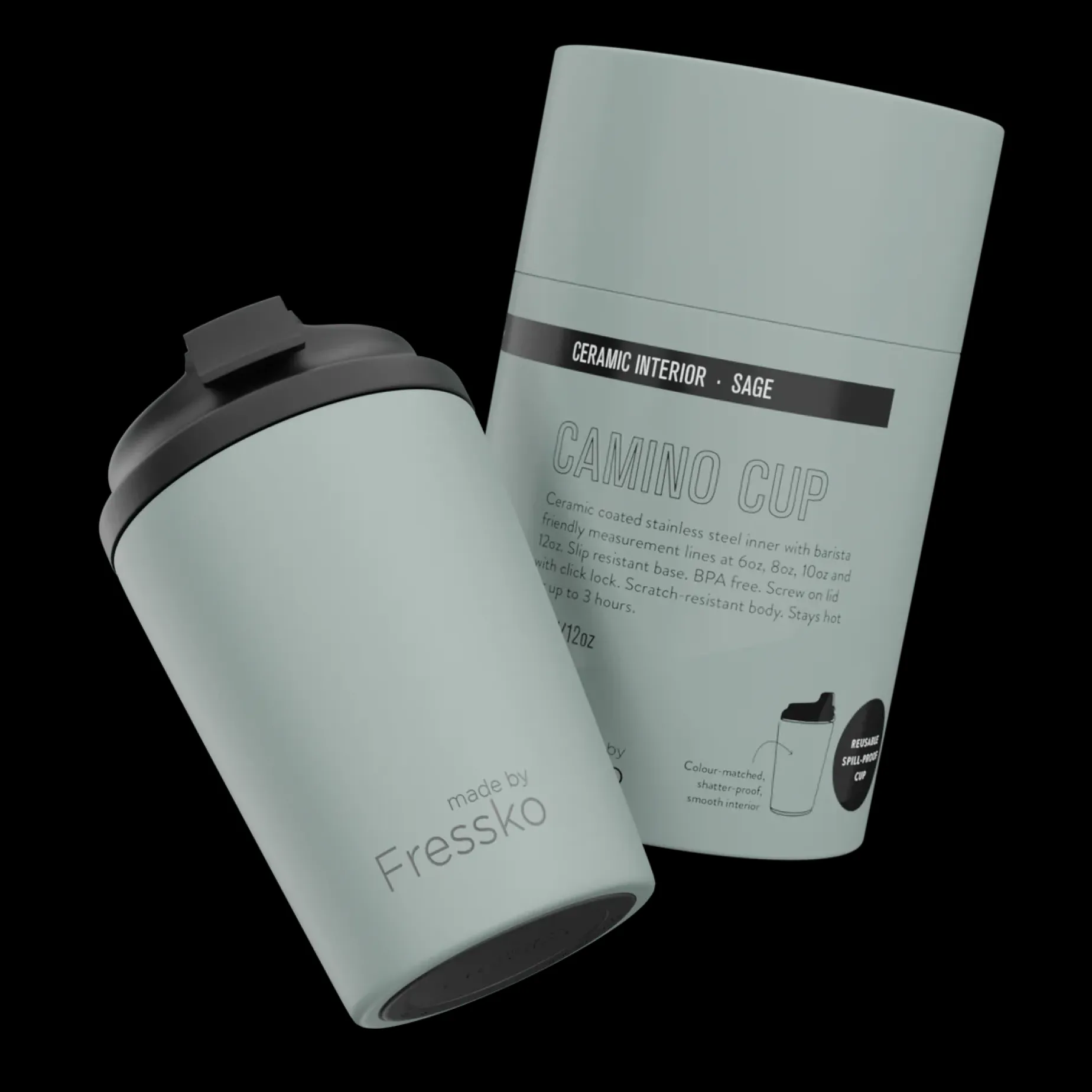 FRESSKO Ceramic Lined Camino Cup SAGE