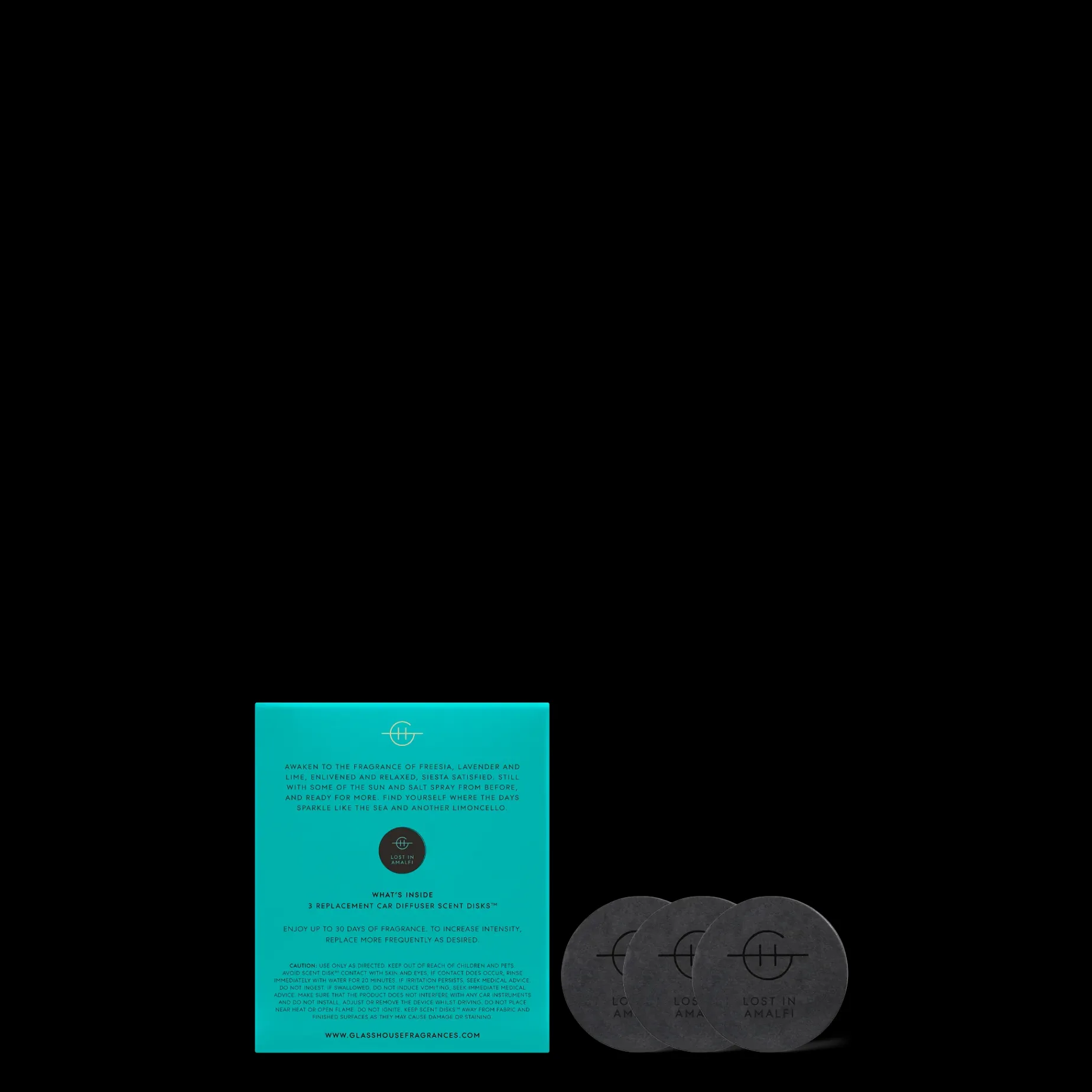 Glasshouse Car Diffuser Scent Disk LOST IN AMALFI
