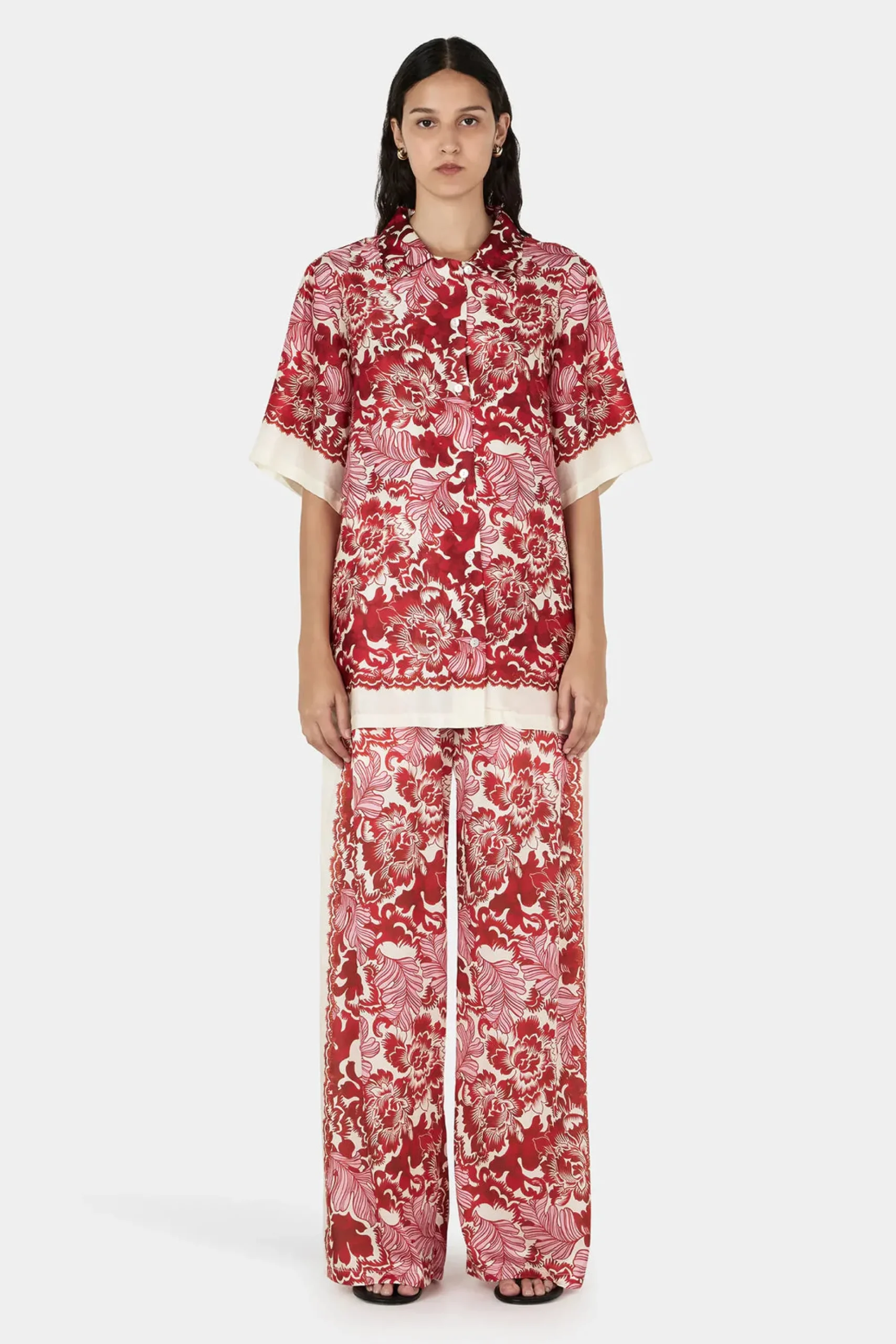 HANSEN & GRETAL Zinnia Shirt SCARLET GARDEN