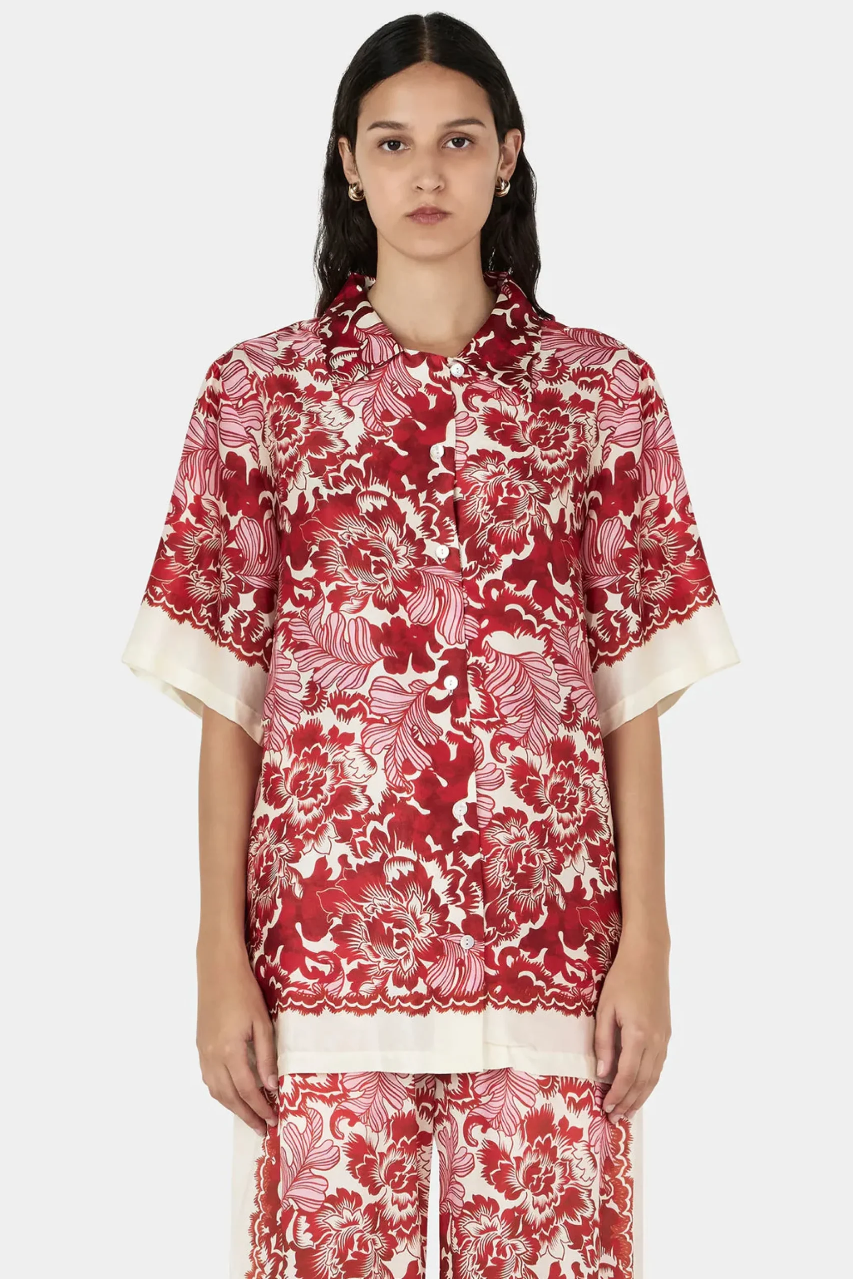 HANSEN & GRETAL Zinnia Shirt SCARLET GARDEN