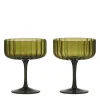 Hazel Glass Coupes SET 2 OLIVE