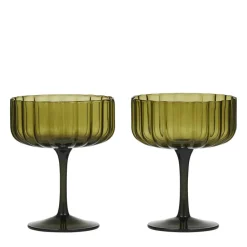 Hazel Glass Coupes SET 2 OLIVE