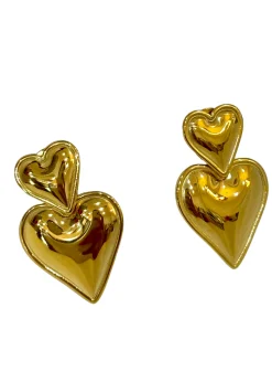 Heart Heart Earrings GOLD
