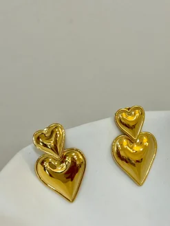 Heart Heart Earrings GOLD