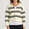 HOLIDAY Survey Knit WHITE STRIPE