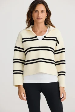 HOLIDAY Survey Knit WHITE STRIPE