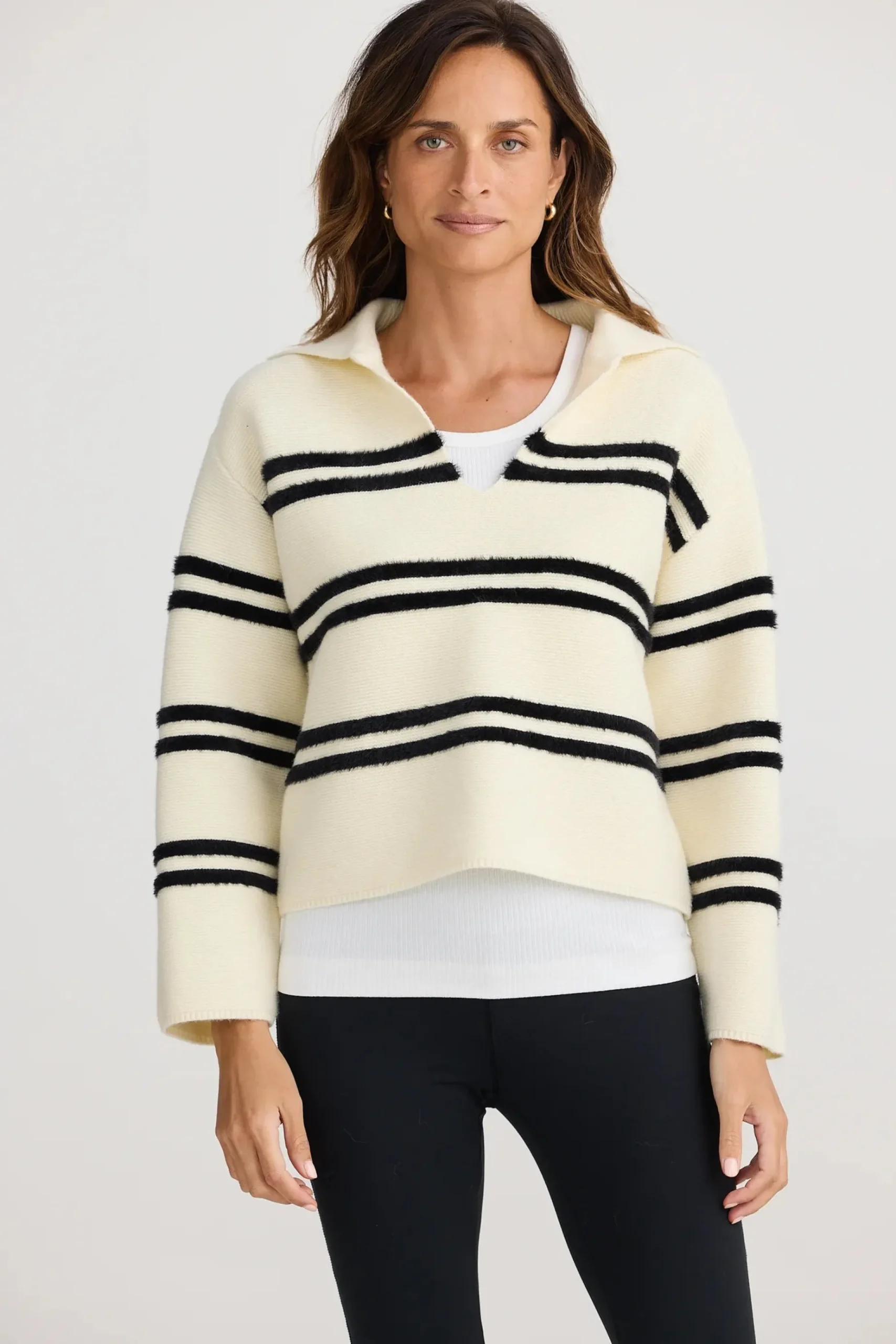 HOLIDAY Survey Knit WHITE STRIPE