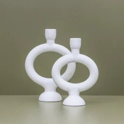 INDIGO23 Thea Candlestand Small WHITE