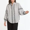 ITALIAN STAR Clara Embroidered Shirt PUTTY