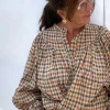 ITALIAN STAR Sybil Blouse CHECK BEIGE