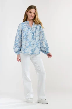 ITALIAN STAR Sybil Blouse BLUE FLOWERS
