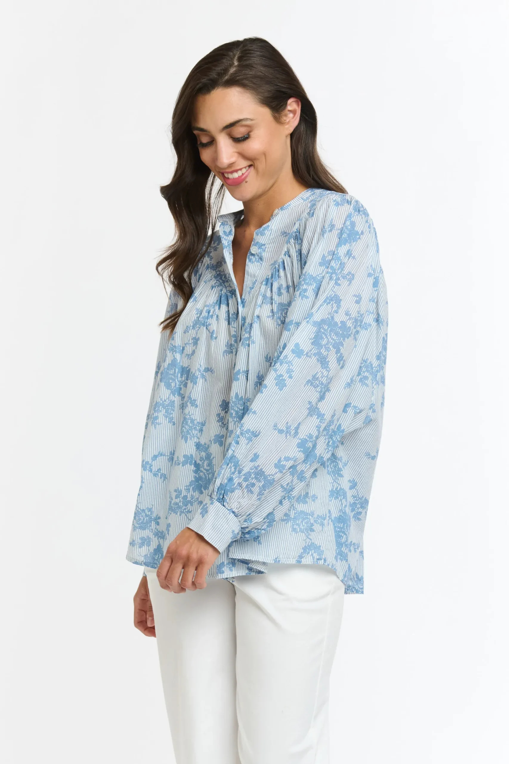 ITALIAN STAR Sybil Blouse BLUE FLOWERS