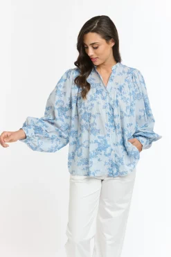 ITALIAN STAR Sybil Blouse BLUE FLOWERS