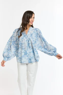 ITALIAN STAR Sybil Blouse BLUE FLOWERS