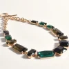 Jewel Necklace T Bar Link EMERALD