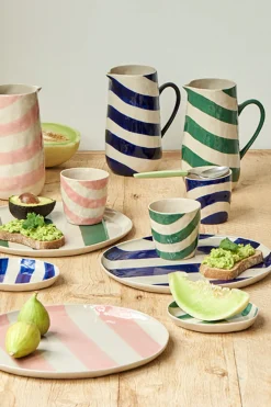 JONES & CO Cabana Stripe Platter PINK