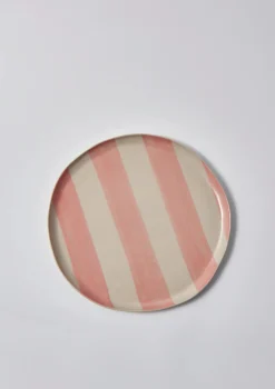 JONES & CO Cabana Stripe Platter PINK