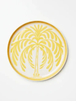 JONES & CO Del Sol Plate PALM MUSTARD