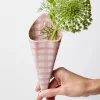 JONES & CO Folly Wall Vase PINK CHECK