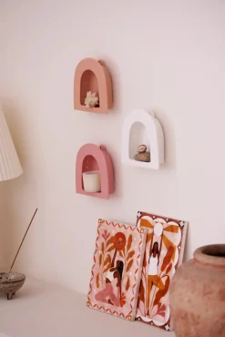 JONES & CO Luna White Wall Shelf