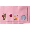 KIP & CO Embroidered Napkin Set 4 SUPPER CLUB