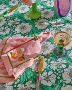 KIP & CO Embroidered Napkin Set 4 SUPPER CLUB