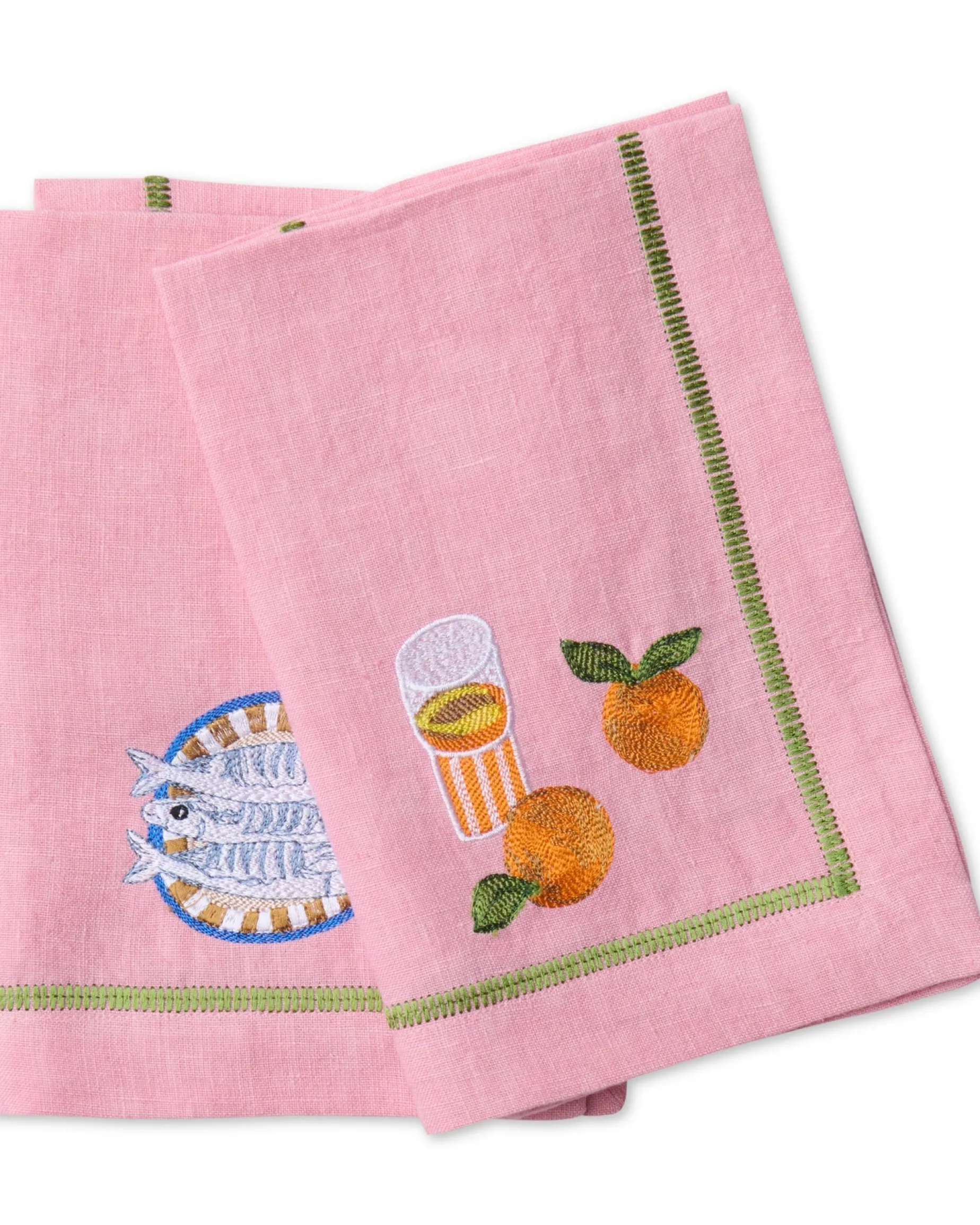 KIP & CO Embroidered Napkin Set 4 SUPPER CLUB