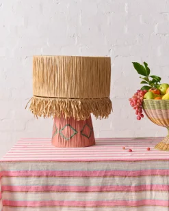 KIP & CO Linen Tablecloth 145 x 270cm ROSE WATER STRIPE