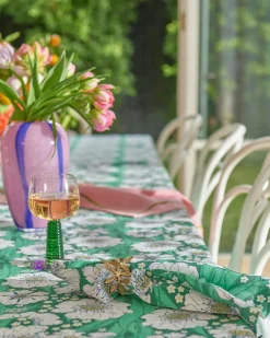 KIP & CO Napkin Set 4 TUMBLING FLOWERS GREEN
