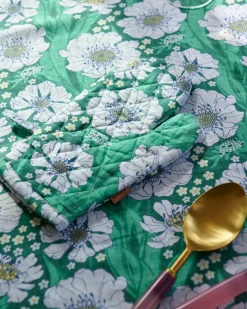 KIP & CO Oven Mitt TUMBLING FLOWERS GREEN