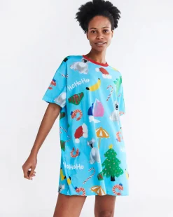 KIP & CO T Shirt Nightie CHRISTMAS ICONS