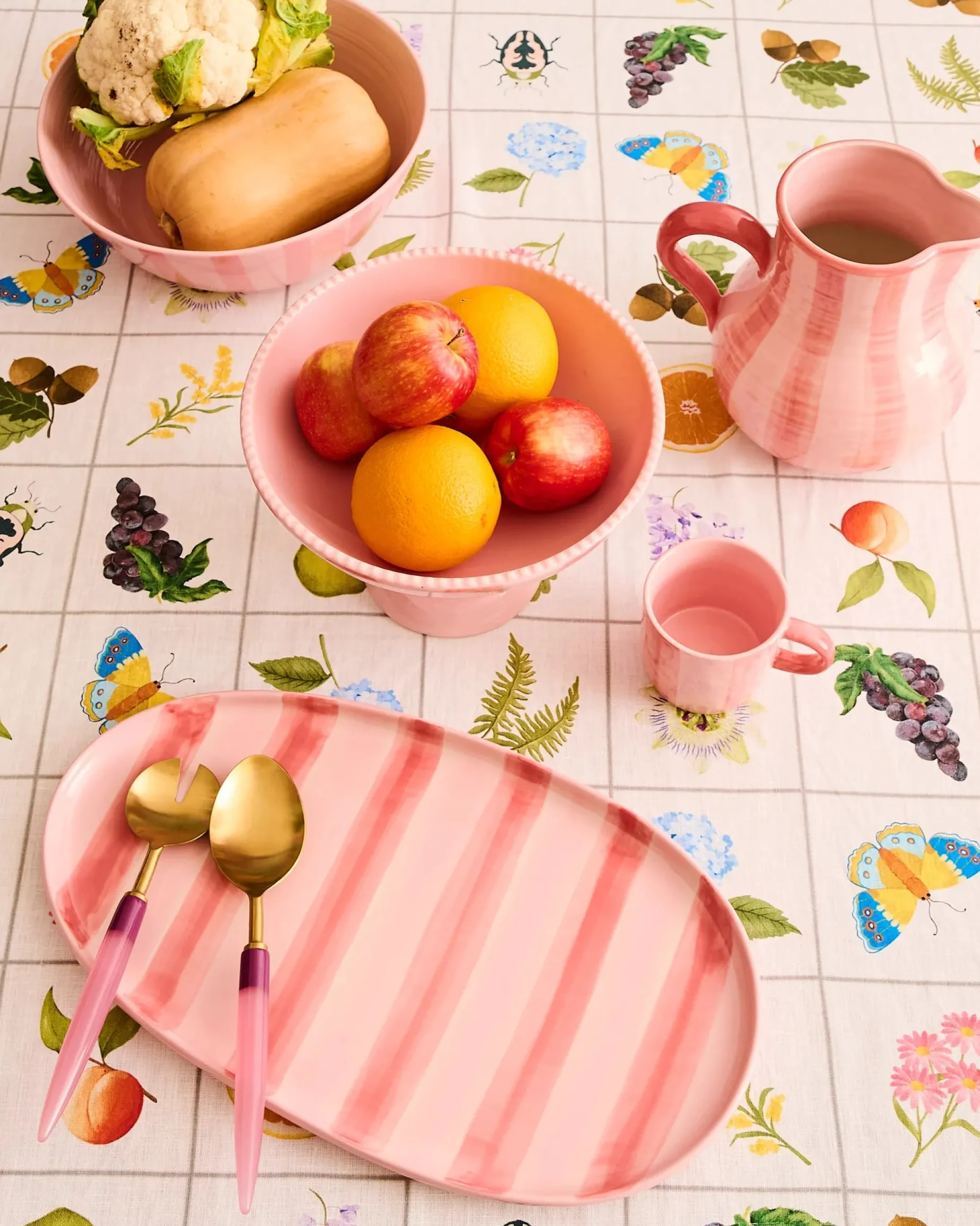 KIP & CO Water Jug PINK STRIPE