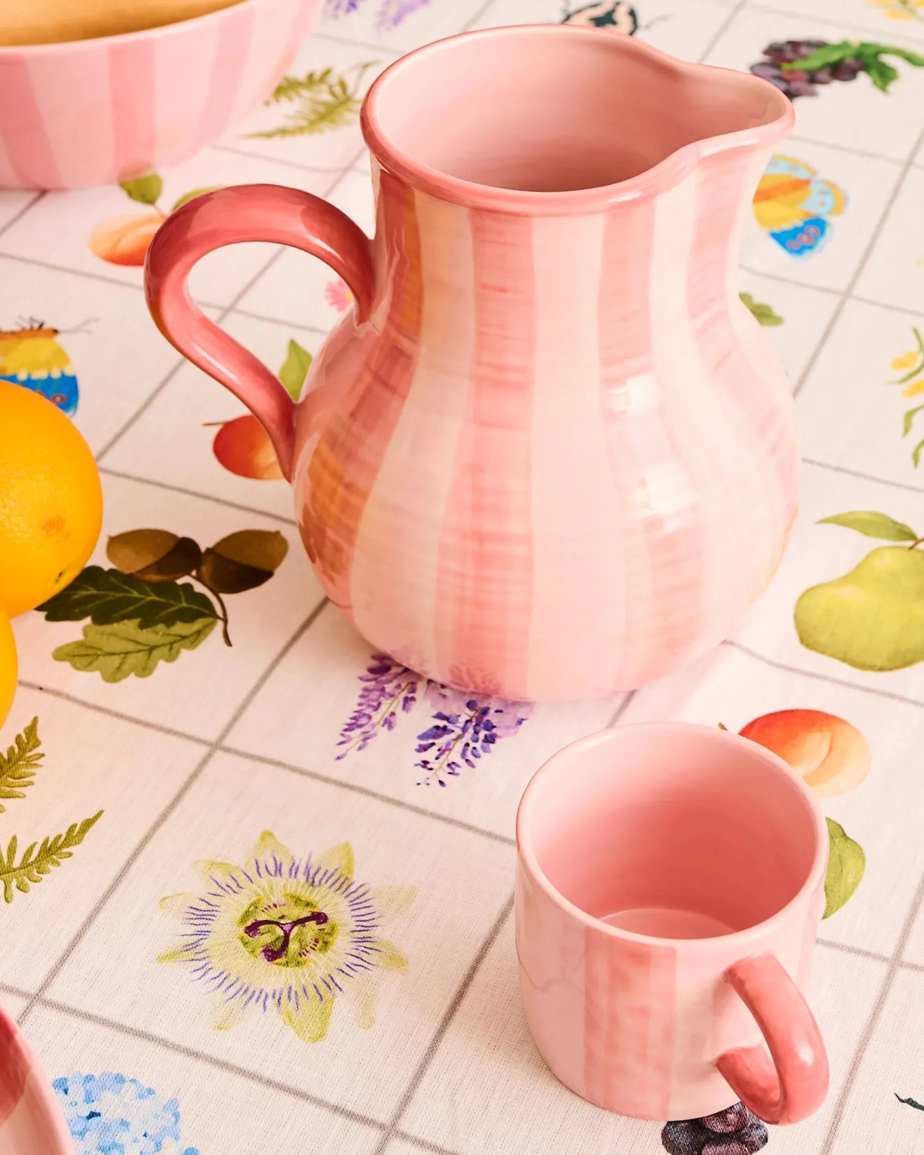 KIP & CO Water Jug PINK STRIPE