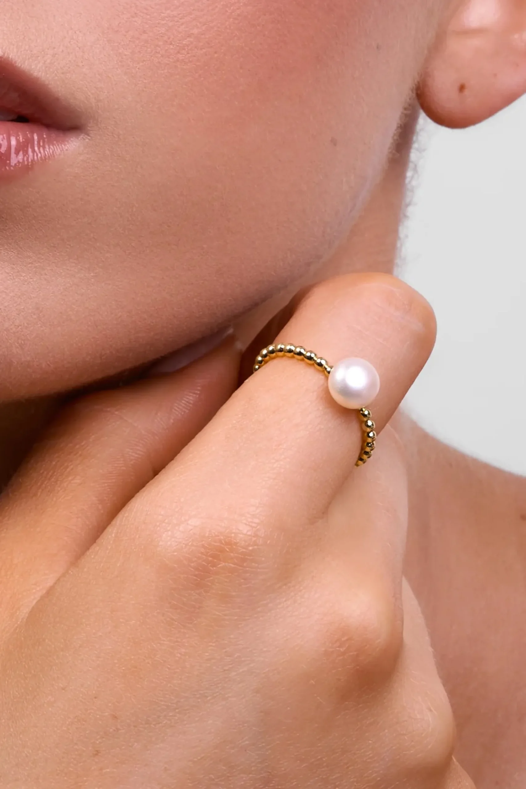 LIBERTE Cove Pearl Ring GOLD