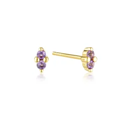 LINDA Birthstone Stud AMETHYST GOLD