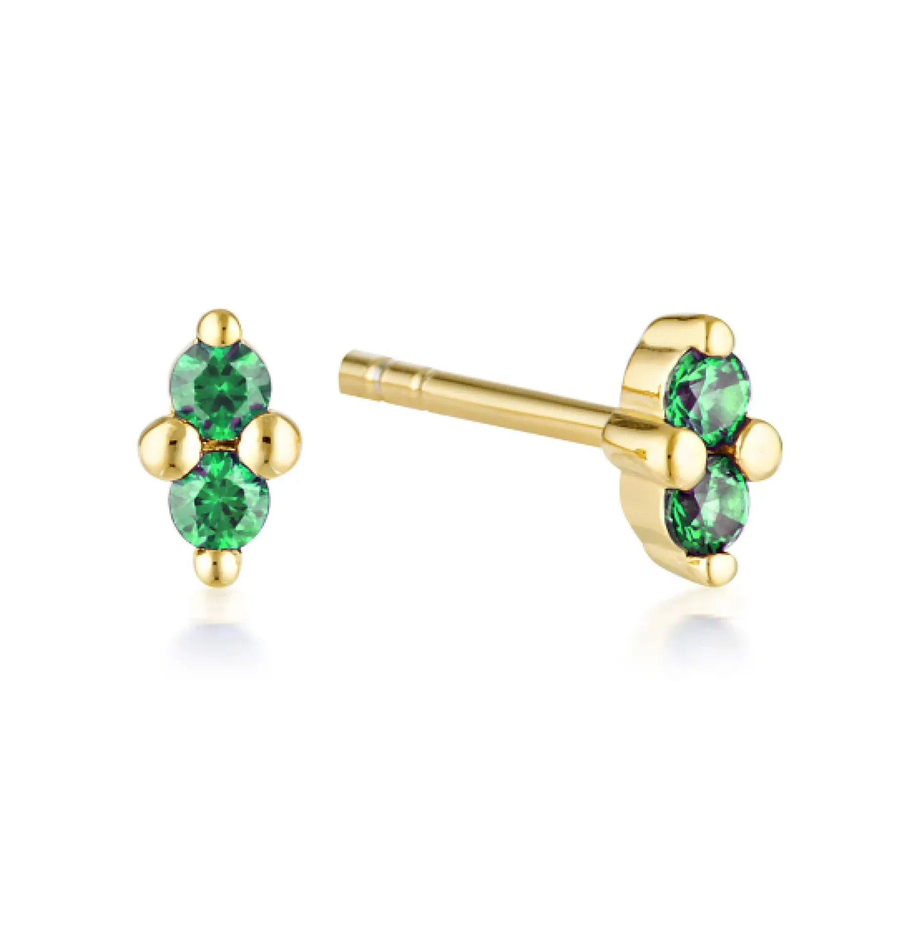 LINDA Birthstone Stud EMERALD GOLD