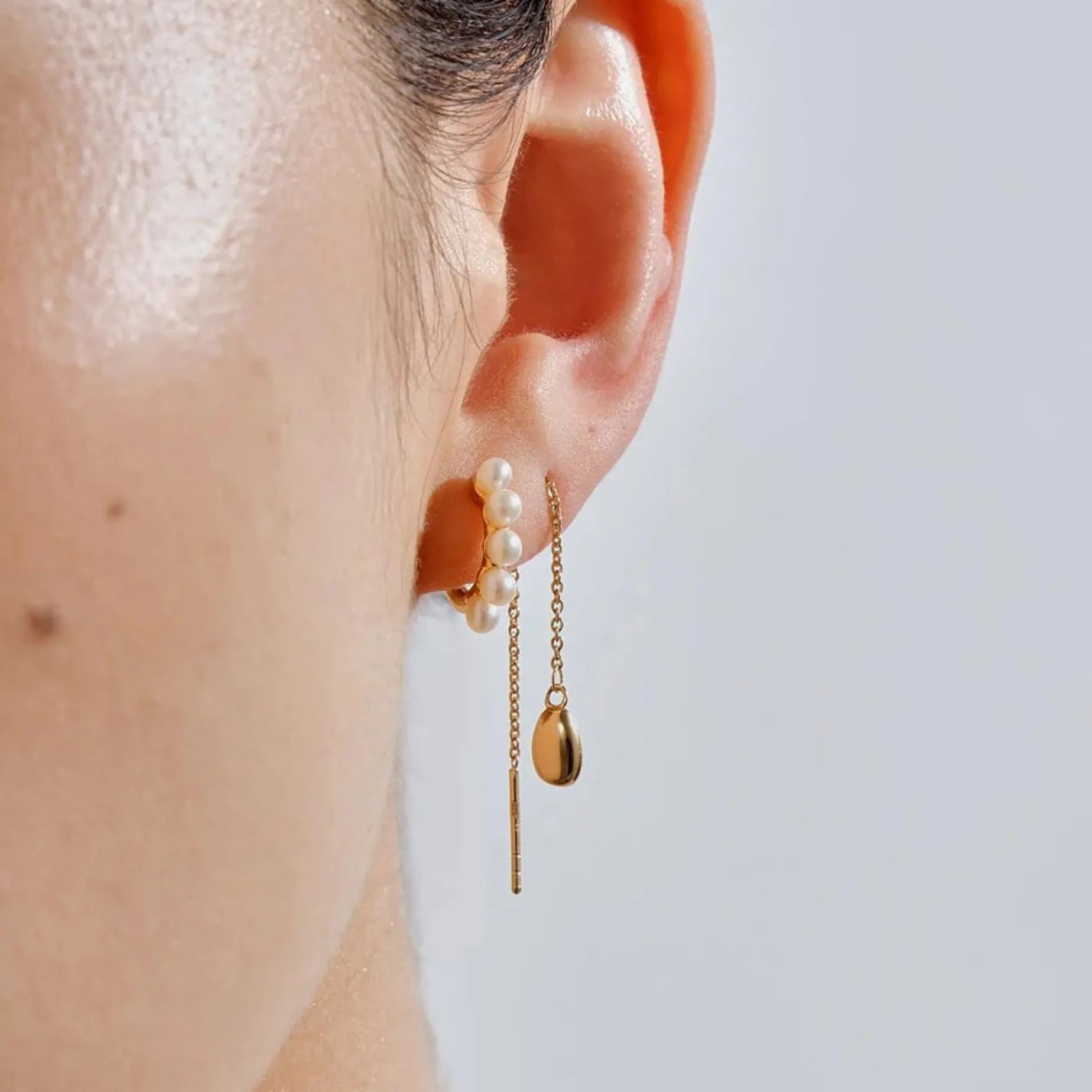 LINDA Brook Thread Earrings SILVER