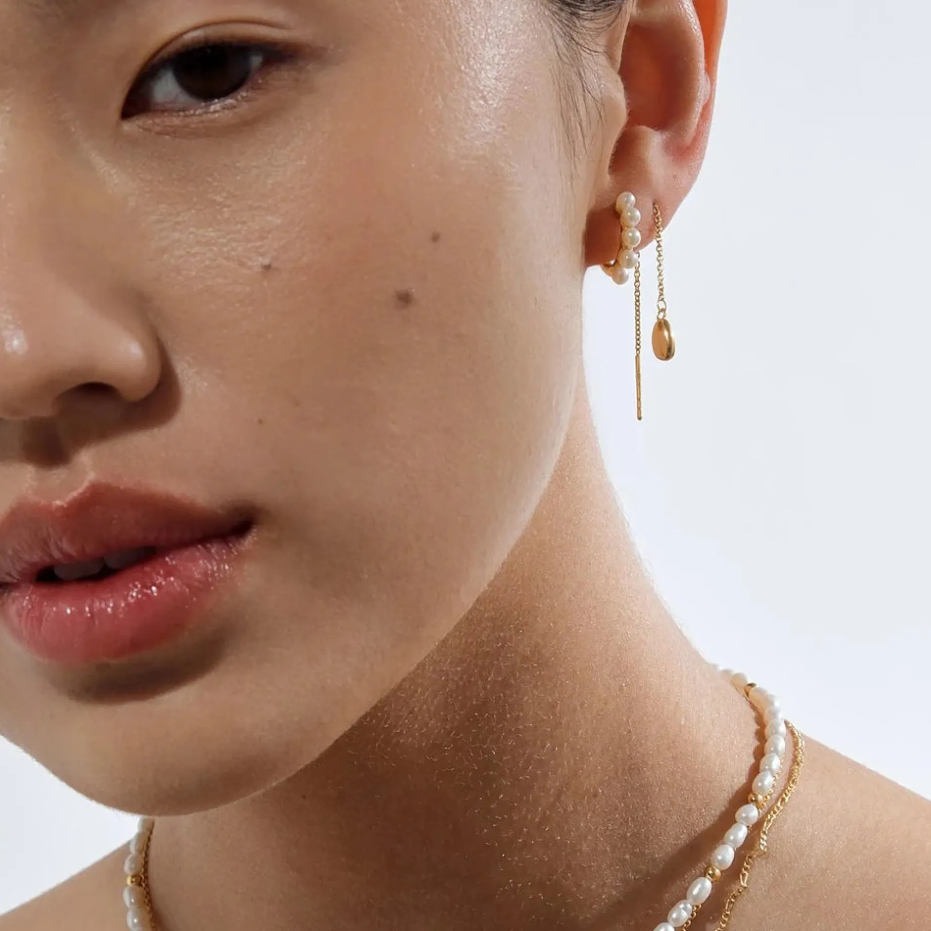LINDA Brook Thread Earrings SILVER