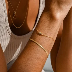 LINDA Duo Bracelet White Topaz GOLD