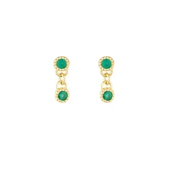 LINDA Meteor Stud GOLD GREEN ONYX