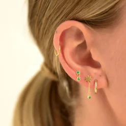 LINDA Meteor Stud GOLD GREEN ONYX