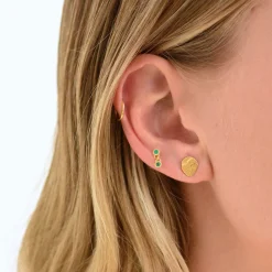 LINDA Meteor Stud GOLD GREEN ONYX