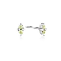 LINDA TAHIJA Birthstone Stud PERIDOT SILVER